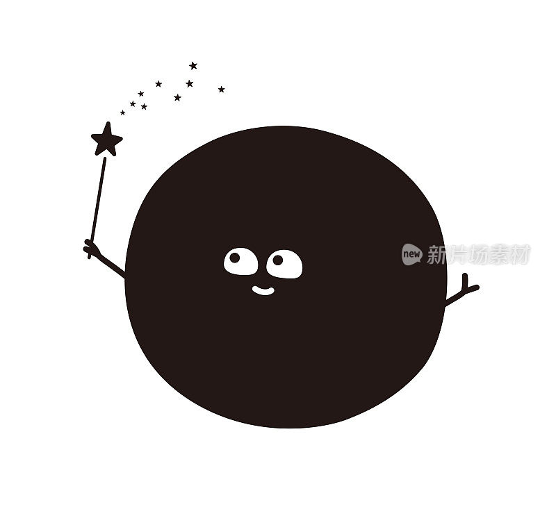 cartoon black hole, vector illustration